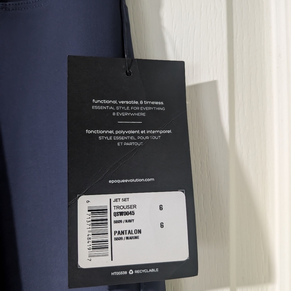 NWT epoque evolution | Jet Set Trousers In Navy Blue (Size 6) - Picture 7 of 10